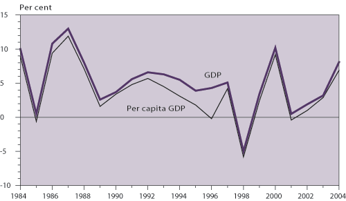 Gross Domestic Product (year-on-year rate of change in real terms) 