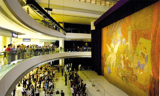 Picasso's stage curtain ‘Parade’ is viewed locally during a promotion of the Year of France in China.