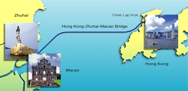 The Hong Kong-Zhuhai-Macao Bridge now under planning will cut travelling time between Hong Kong and the other two cities to less than 30 minutes.